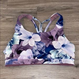 Purple Floral sports bra